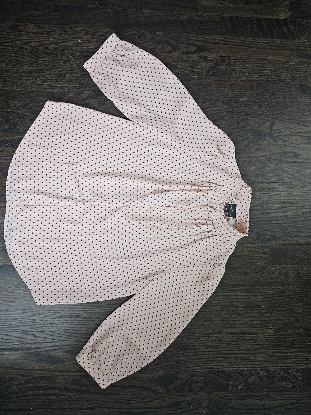 Worthington Blush Pink Polka Dot Blouse